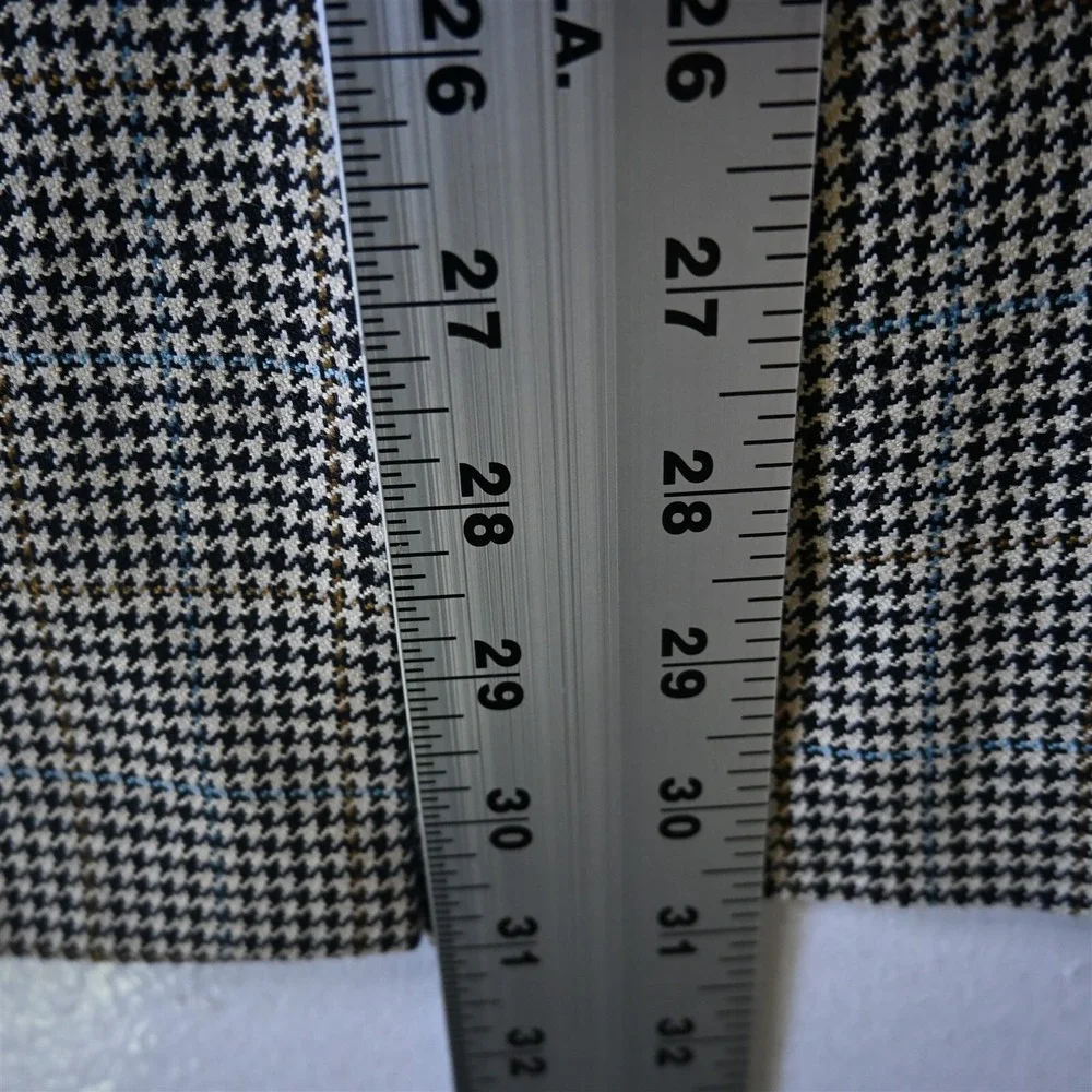 Chaps 40R Blue Glenn Check 100% Silk Mens Blazer‎ Suit Jacket Sport Coat